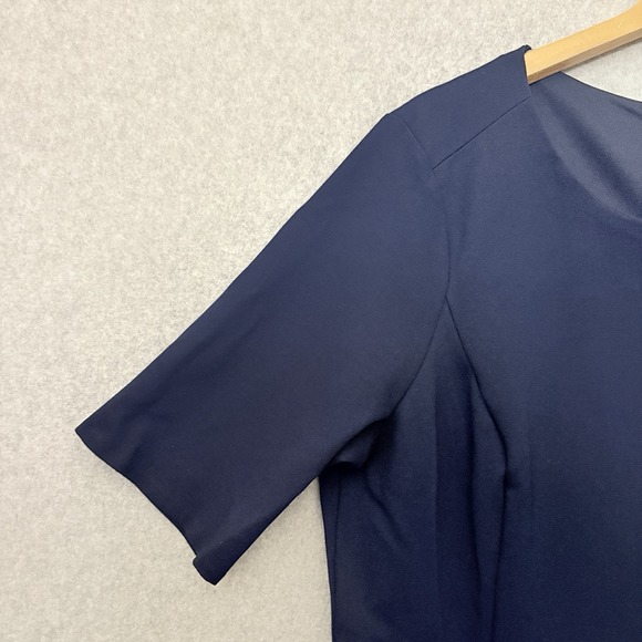 Lands End Womens Shift Career Dress Size 16 Navy Corporate Business Pockets - Picture 4 of 7